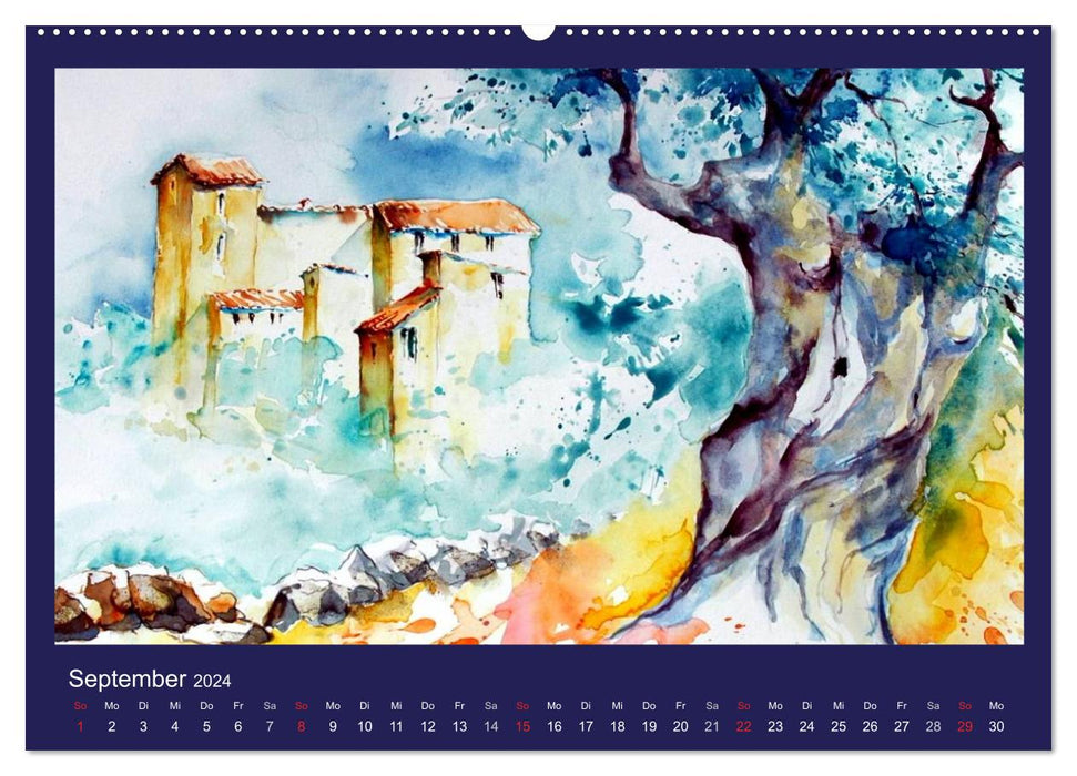 Mallorca Aquarelle (CALVENDO Wandkalender 2024)
