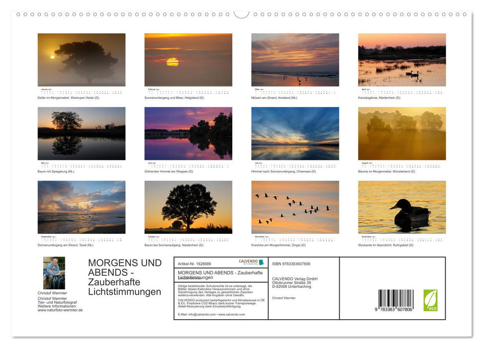 MORGENS UND ABENDS - Zauberhafte Lichtstimmungen (CALVENDO Premium Wandkalender 2024)