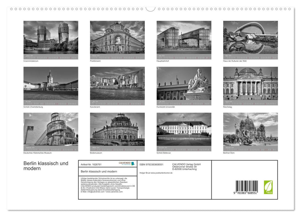 Berlin klassisch und modern (CALVENDO Premium Wandkalender 2024)