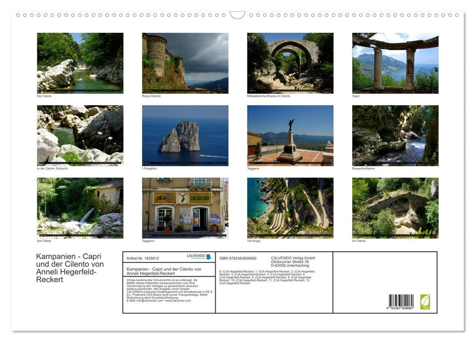 Kampanien – Capri und der Cilento (CALVENDO Wandkalender 2024)