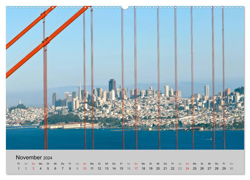 GOLDEN GATE BRIDGE Fascination San Francisco (CALVENDO Premium Wall Calendar 2024) 