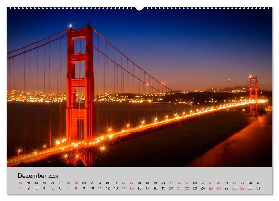 GOLDEN GATE BRIDGE Fascination San Francisco (CALVENDO Premium Wall Calendar 2024) 