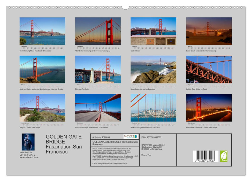 GOLDEN GATE BRIDGE Fascination San Francisco (CALVENDO Premium Wall Calendar 2024) 