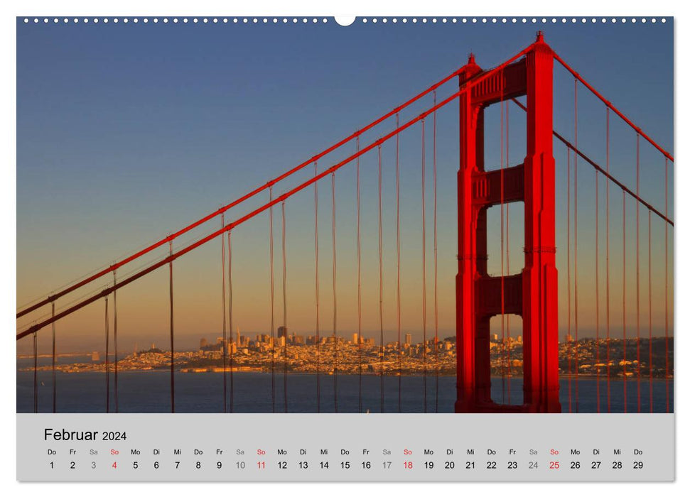 GOLDEN GATE BRIDGE Fascination San Francisco (CALVENDO Premium Wall Calendar 2024) 