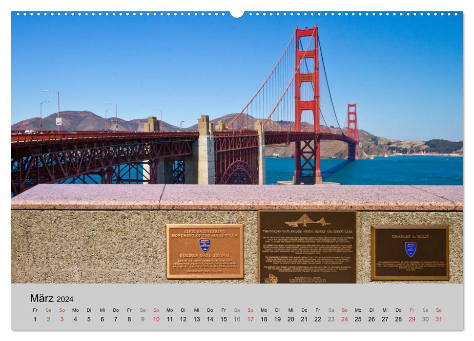 GOLDEN GATE BRIDGE Fascination San Francisco (CALVENDO Premium Wall Calendar 2024) 