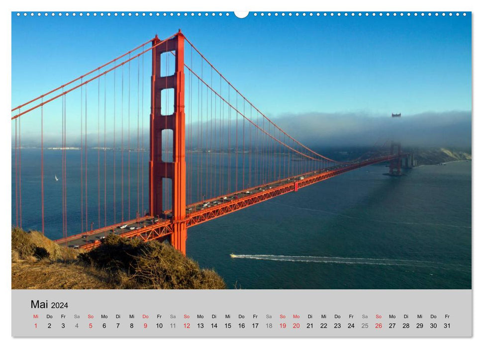 GOLDEN GATE BRIDGE Fascination San Francisco (CALVENDO Premium Wall Calendar 2024) 