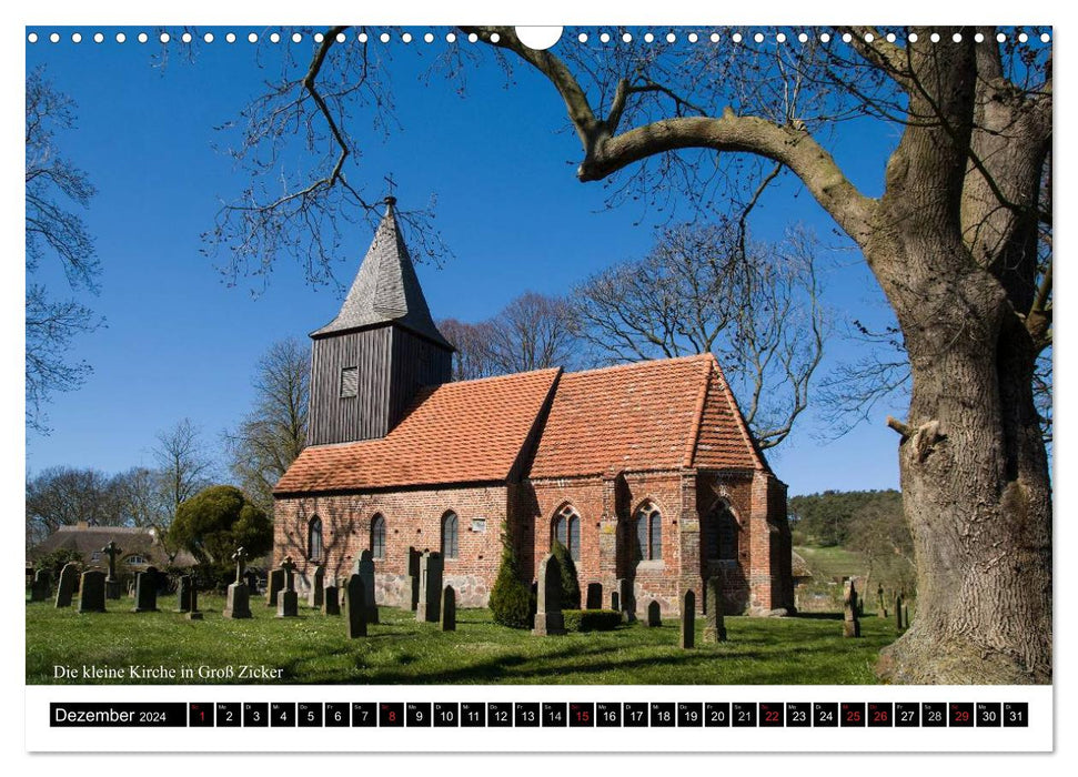 Village churches on Rügen (CALVENDO wall calendar 2024) 