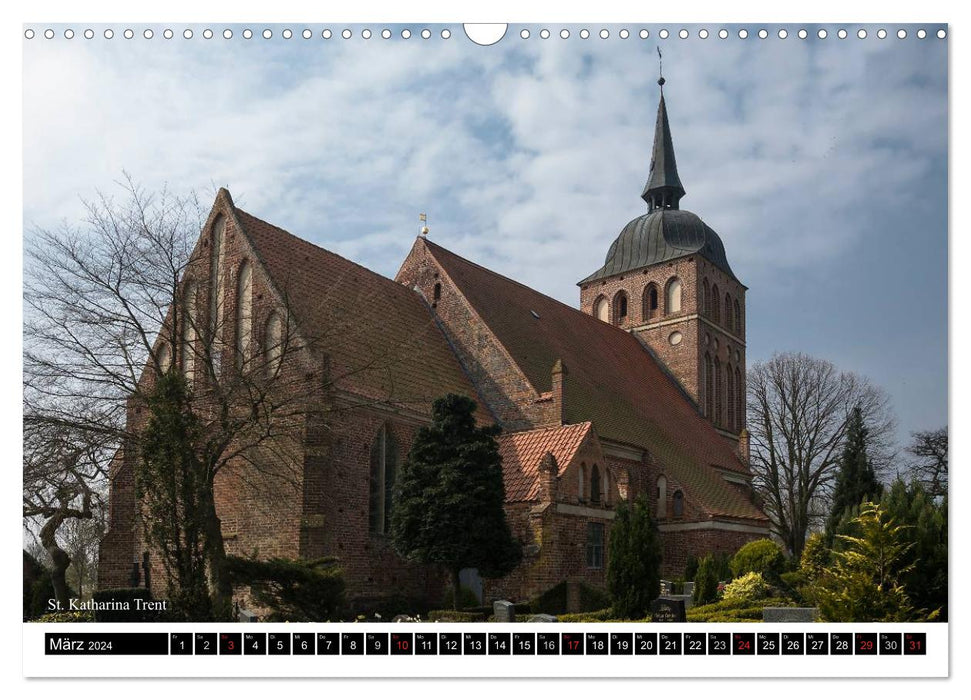 Dorfkirchen auf Rügen (CALVENDO Wandkalender 2024)