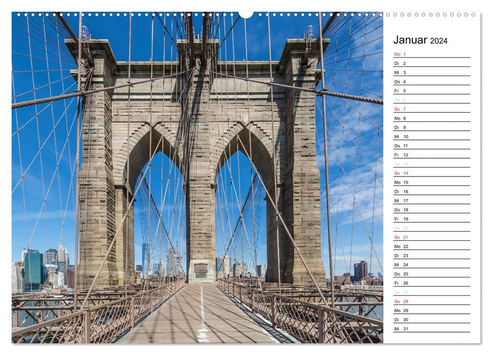 NEW YORK Bekannte Blicke (CALVENDO Premium Wandkalender 2024)
