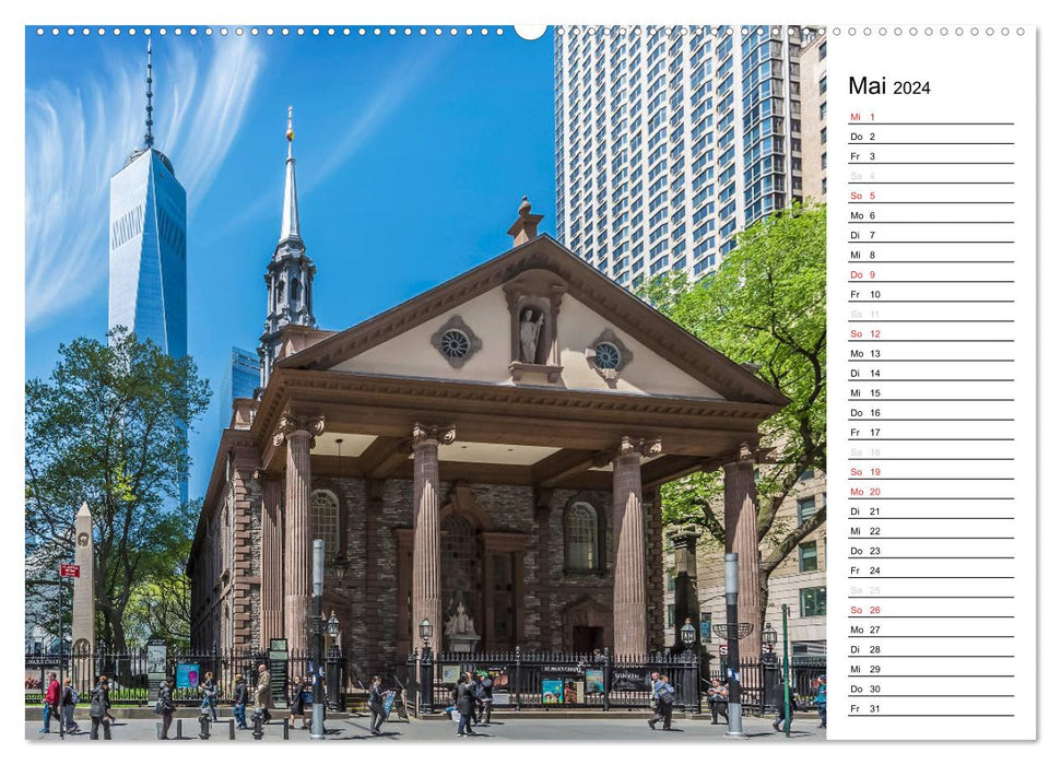 NEW YORK Bekannte Blicke (CALVENDO Premium Wandkalender 2024)