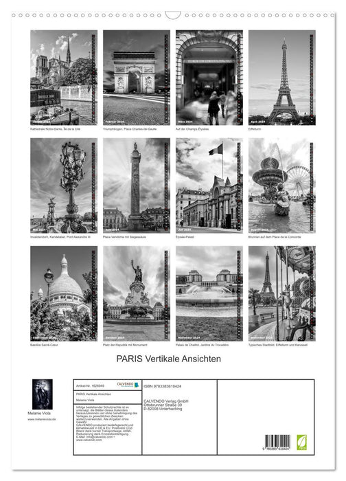 PARIS Vertikale Ansichten (CALVENDO Wandkalender 2024)
