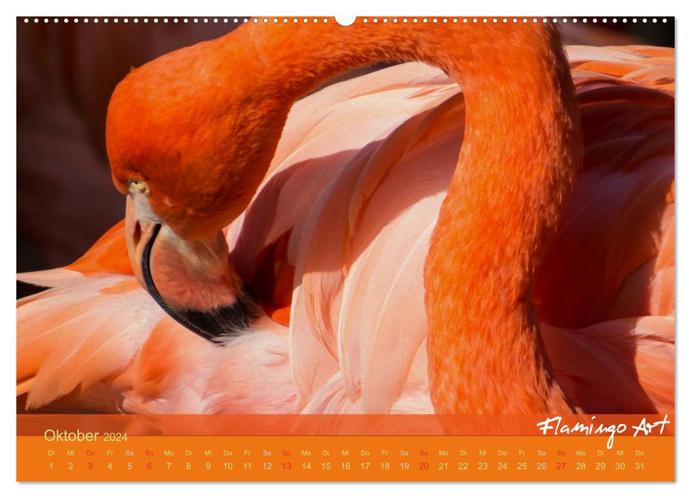 Flamingo Art 2024 (Calendrier mural CALVENDO 2024) 