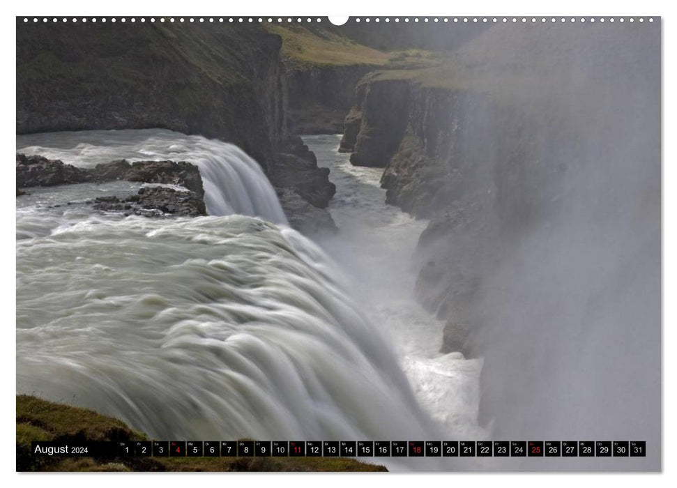 Wasserfälle Islands (CALVENDO Premium Wandkalender 2024)