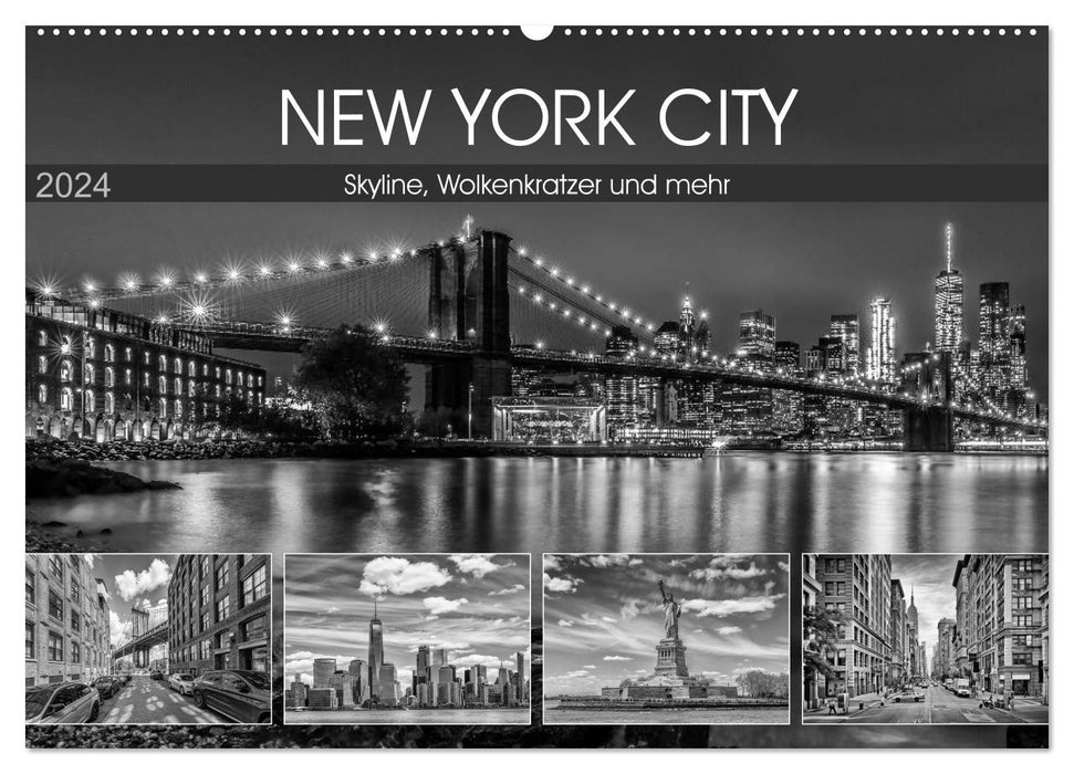 NEW YORK CITY Skyline, Wolkenkratzer und mehr (CALVENDO Wandkalender 2024)