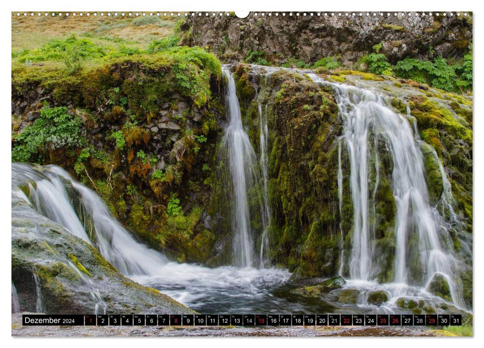 Wasserfälle Islands (CALVENDO Wandkalender 2024)