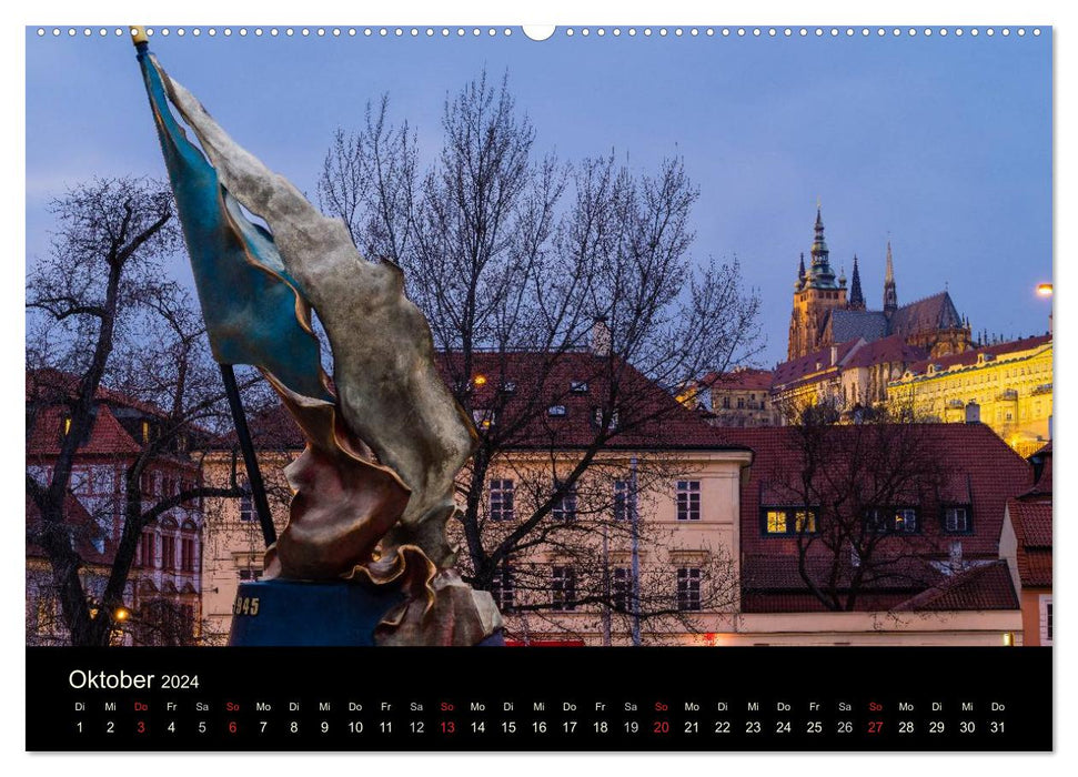 Prague - the golden city (CALVENDO Premium Wall Calendar 2024) 