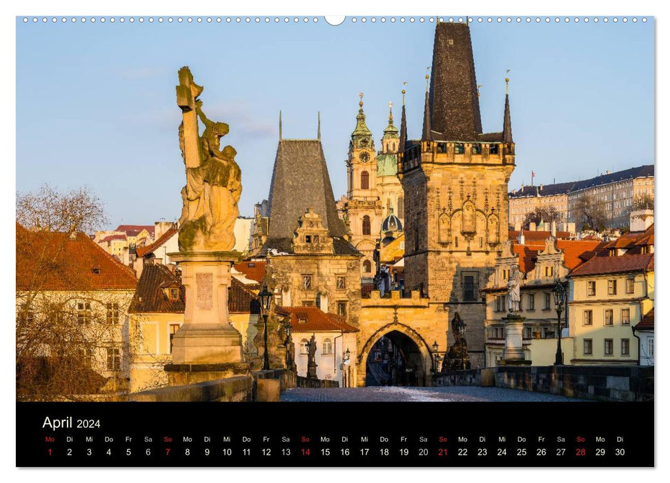 Prague - the golden city (CALVENDO Premium Wall Calendar 2024) 
