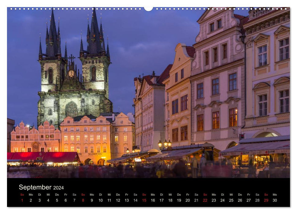 Prague - la ville dorée (Calendrier mural CALVENDO Premium 2024) 