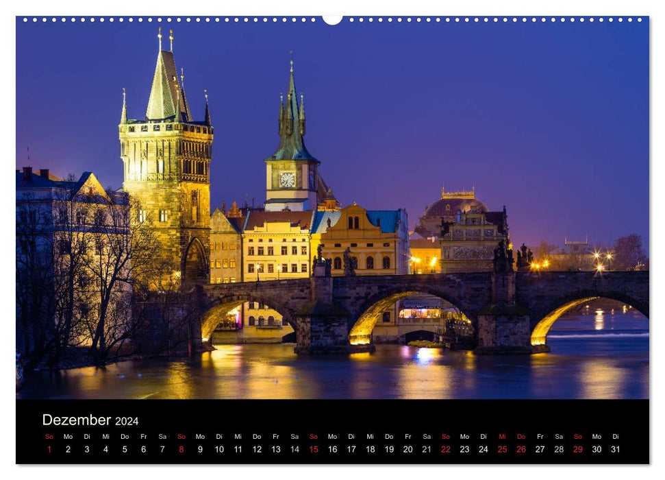 Prague - the golden city (CALVENDO wall calendar 2024) 