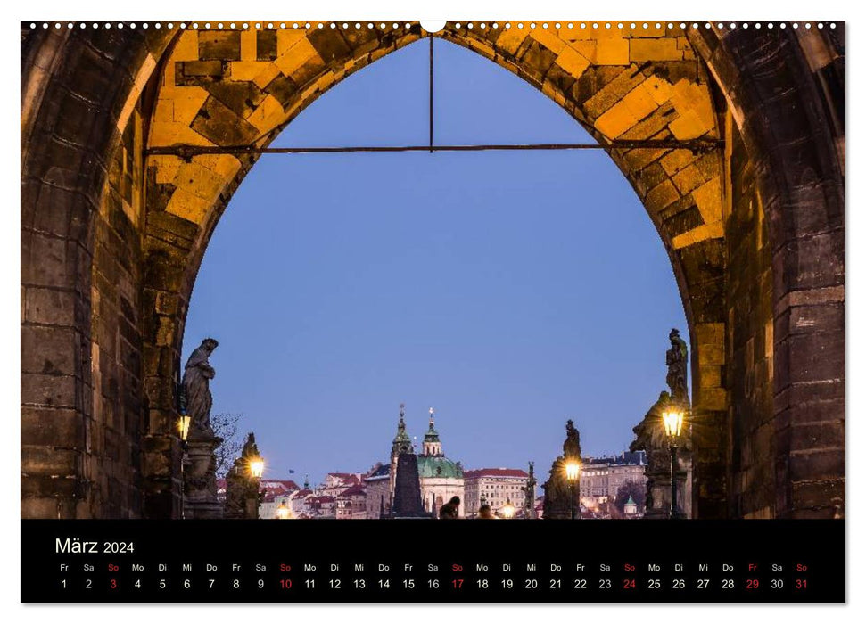 Prague - the golden city (CALVENDO wall calendar 2024) 