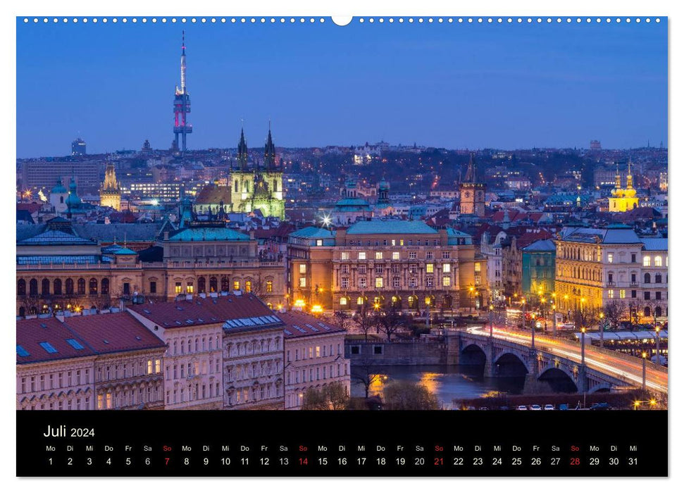 Prague - the golden city (CALVENDO wall calendar 2024) 