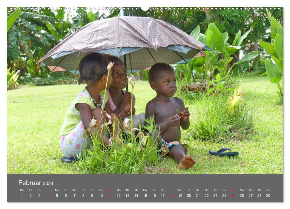 Die Kinder von Papua Neuguinea (CALVENDO Wandkalender 2024)