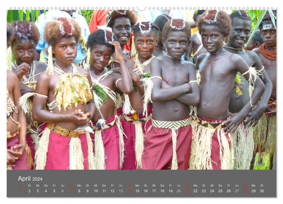 Les enfants de Papouasie-Nouvelle-Guinée (Calendrier mural CALVENDO 2024) 