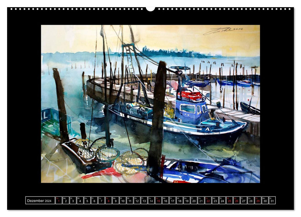 Burano in Watercolor 2024 (CALVENDO Premium Wall Calendar 2024) 