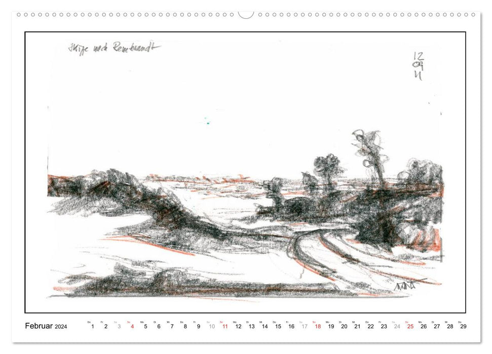 Rembrandt Landscapes wgVoigt (CALVENDO Premium Wall Calendar 2024) 
