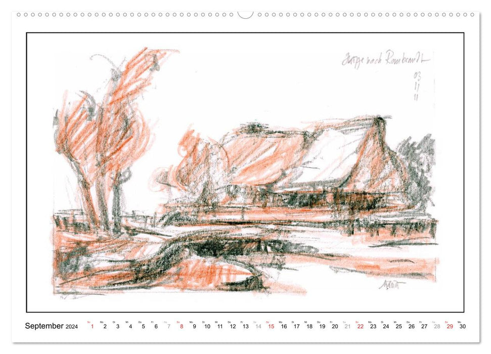 Rembrandt Landscapes wgVoigt (CALVENDO Premium Wall Calendar 2024) 