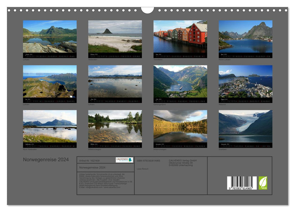 Norway trip 2024 (CALVENDO wall calendar 2024) 