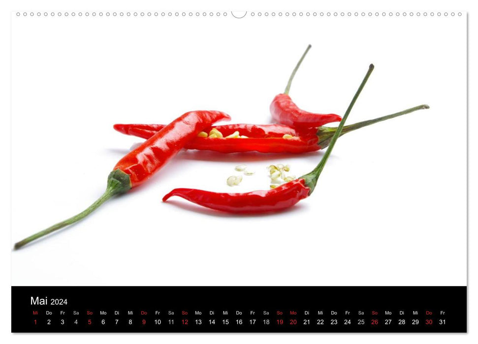 Calendrier de cuisine Hot Chili Calendrier autrichien (Calvendo Premium Wall Calendar 2024) 