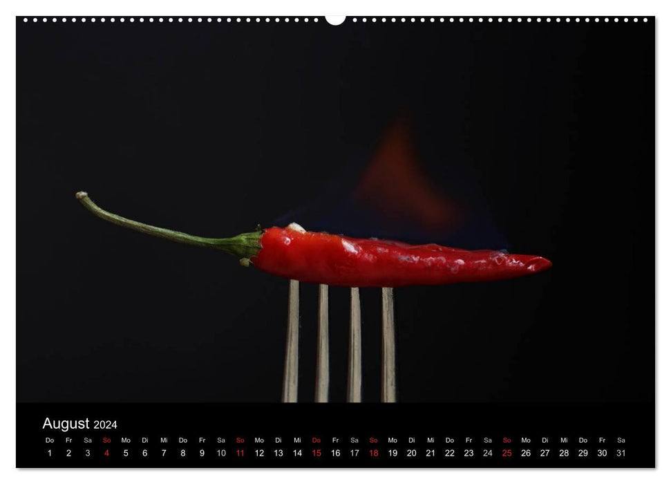 Hot Chili Küchen Kalender österreichisches Kalendarium (CALVENDO Premium Wandkalender 2024)