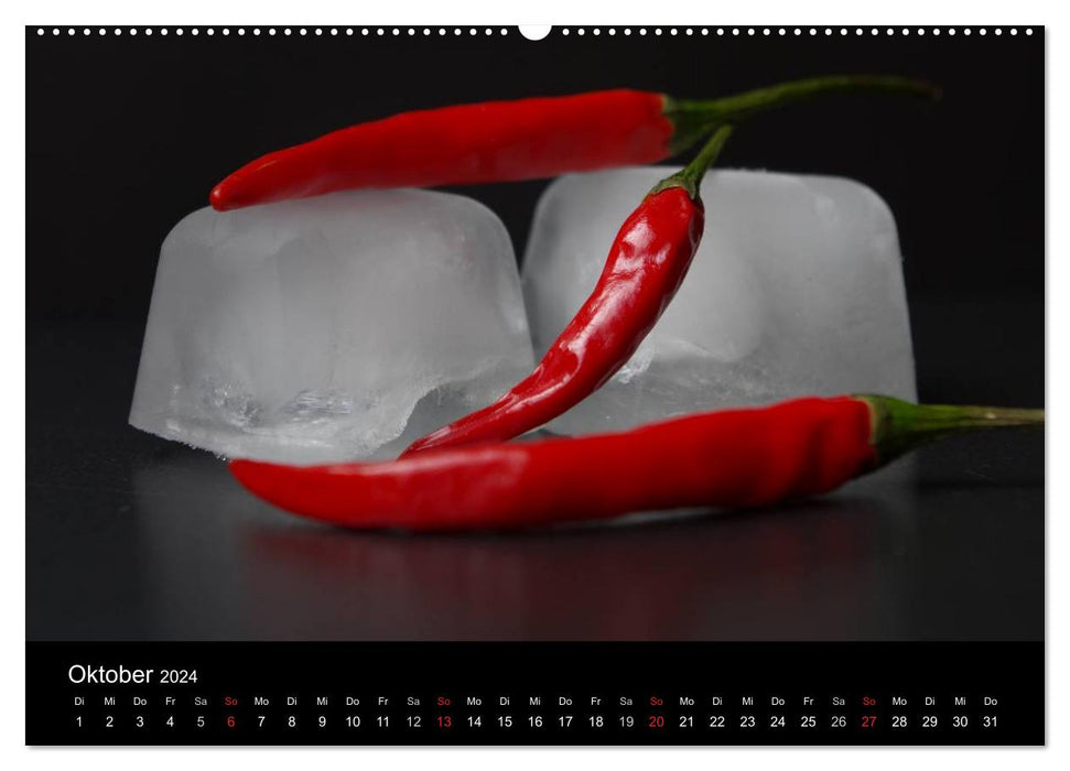 Hot Chili Küchen Kalender Schweizer Kalendarium (CALVENDO Premium Wandkalender 2024)