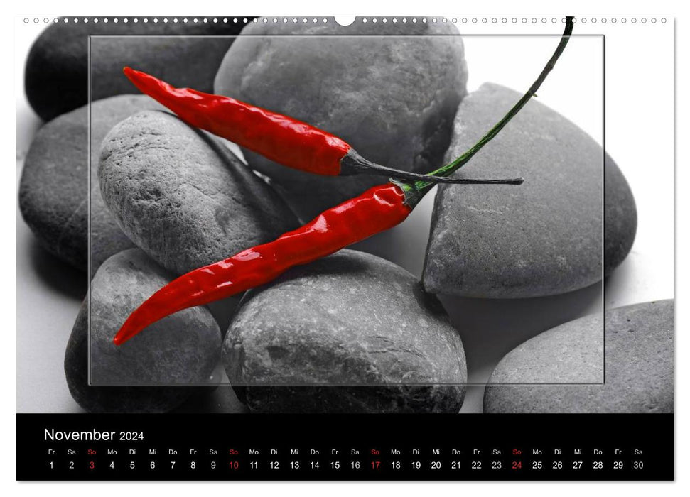 Calendrier de cuisine Hot Chili Calendrier suisse (Calvendo Premium Wall Calendar 2024) 