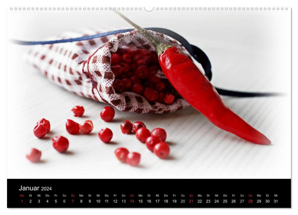 Hot Chili Küchen Kalender Schweizer Kalendarium (CALVENDO Premium Wandkalender 2024)