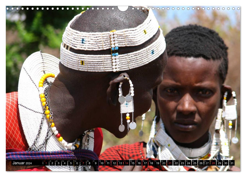Fascination Afrique : Massaï (calendrier mural CALVENDO 2024) 