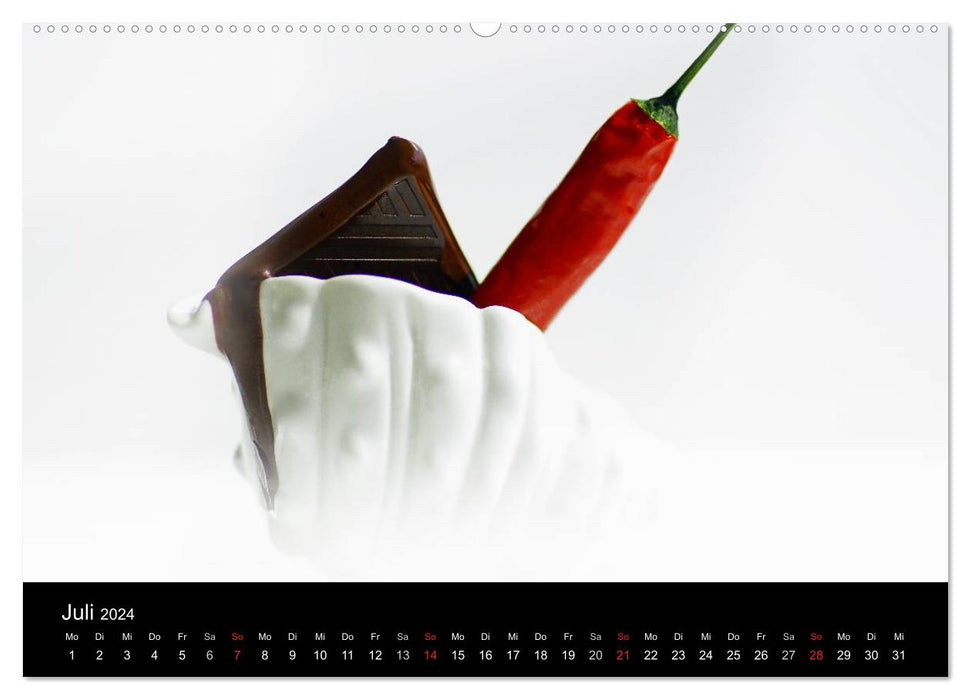 Hot Chili Kitchen Calendar Swiss Calendar (CALVENDO Wall Calendar 2024) 