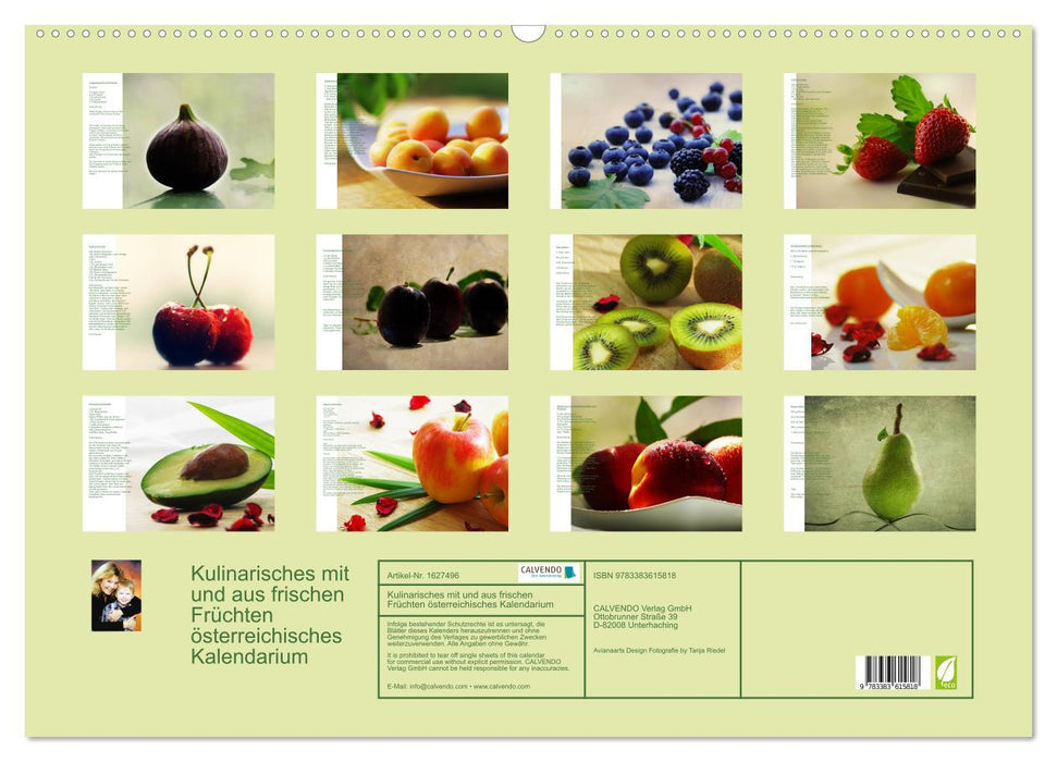 Kulinarisches mit und aus frischen Früchten österreichisches Kalendarium (CALVENDO Wandkalender 2024)