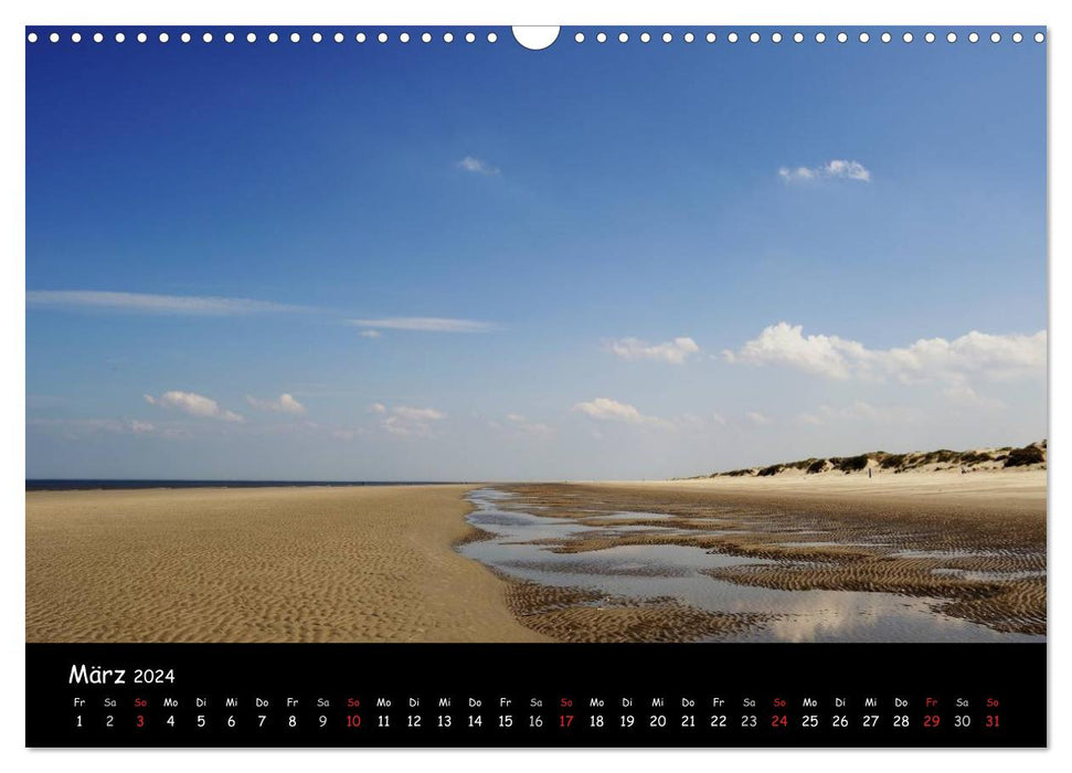 Impressions de plage de la mer du Nord (calendrier mural CALVENDO 2024) 