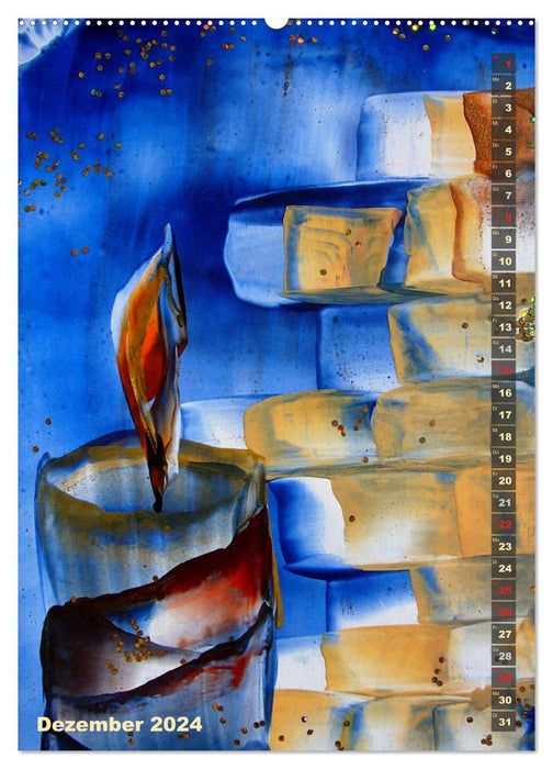 Encaustic painting art calendar 2024 (CALVENDO wall calendar 2024) 