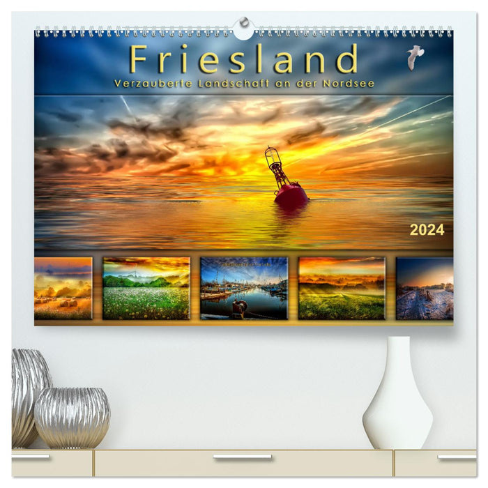 Friesland, verzauberte Landschaft an der Nordsee (CALVENDO Premium Wandkalender 2024)