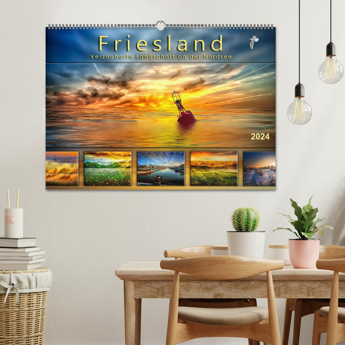 Friesland, verzauberte Landschaft an der Nordsee (CALVENDO Wandkalender 2024)