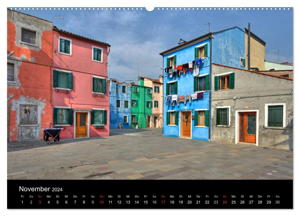 Les maisons colorées de Burano (Calendrier mural CALVENDO Premium 2024) 