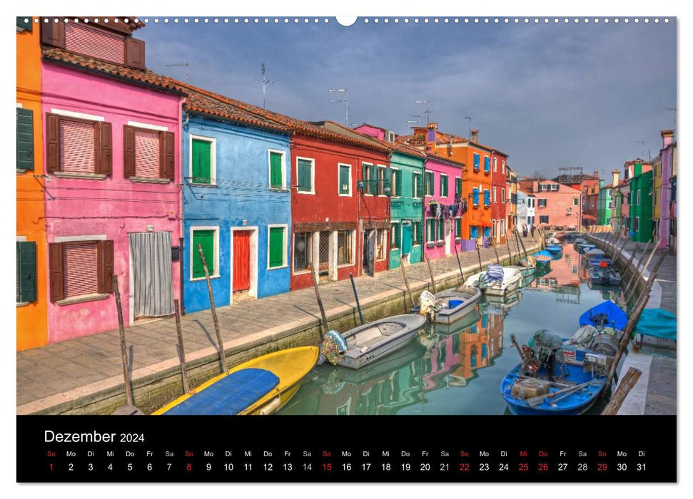 Les maisons colorées de Burano (Calendrier mural CALVENDO Premium 2024) 