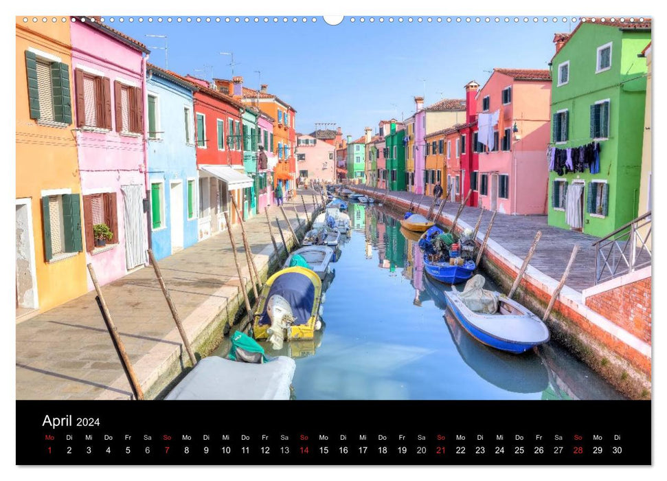 The colorful houses of Burano (CALVENDO Premium Wall Calendar 2024) 