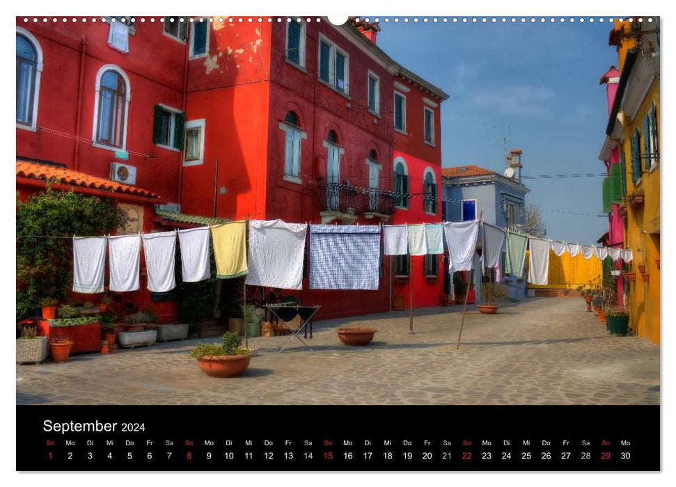Die bunten Häuser von Burano (CALVENDO Premium Wandkalender 2024)
