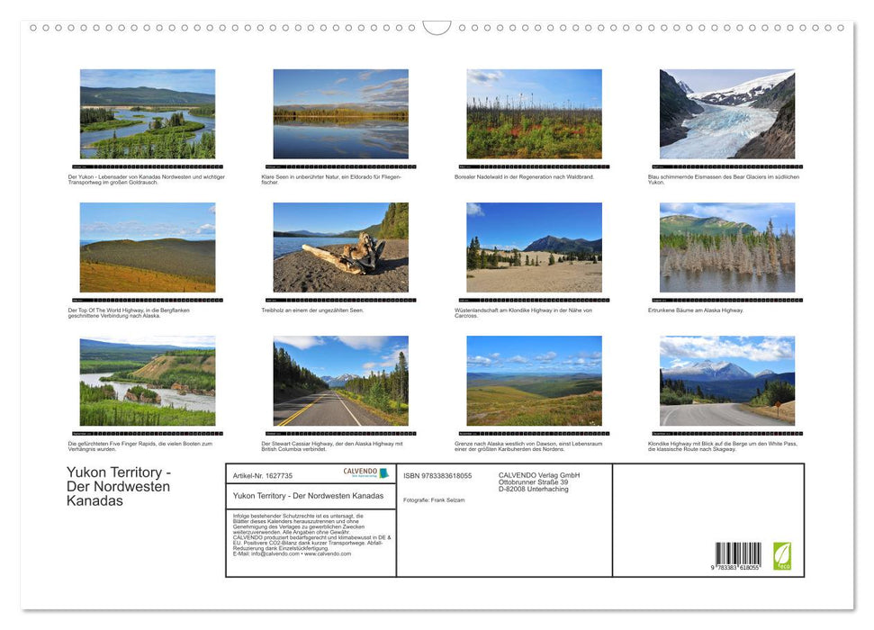 Yukon Territory - The Northwest of Canada (CALVENDO Wall Calendar 2024) 