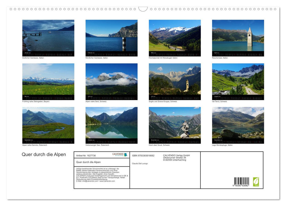 Across the Alps (CALVENDO wall calendar 2024) 