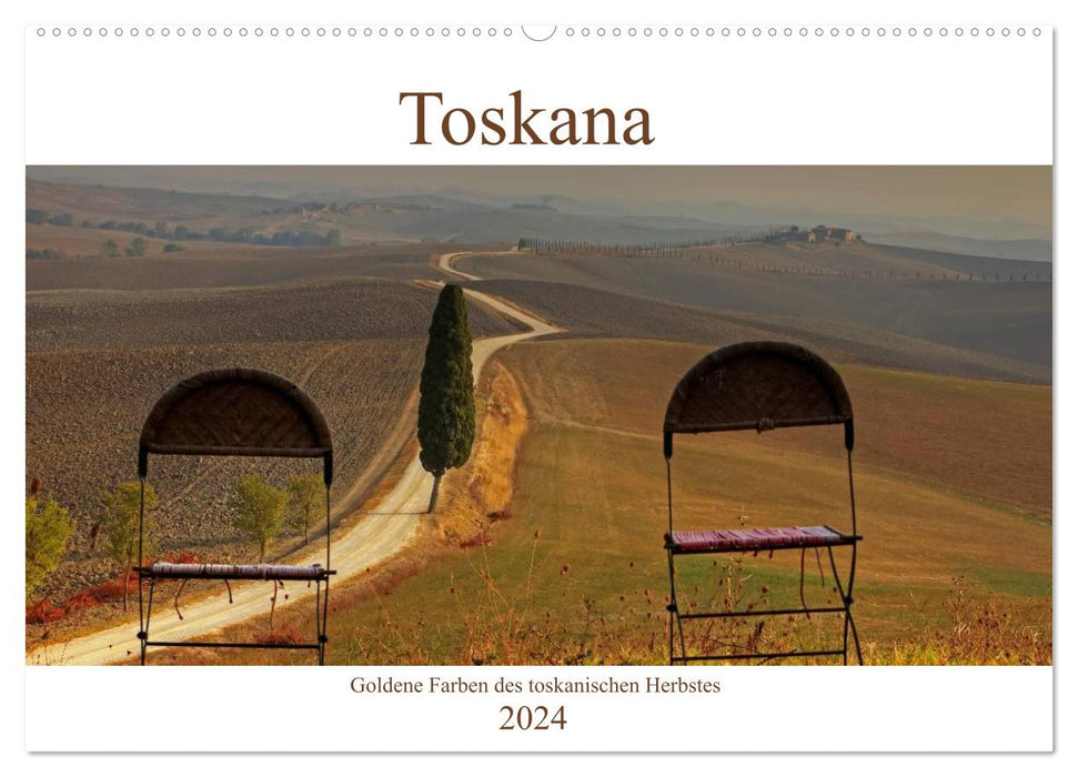 Tuscany - Golden colors of Tuscan autumn (CALVENDO wall calendar 2024) 